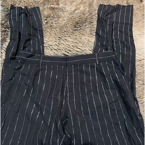 RtA Joan Pegged Pinstripe Pant in Black/Silver Size 28